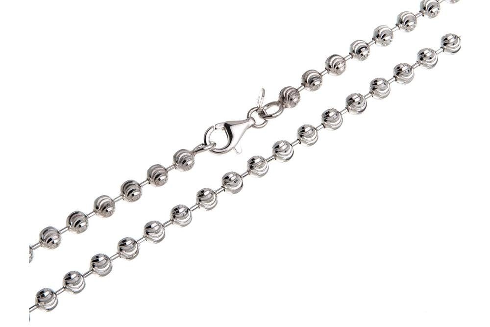 Valentinstagsgeschenk Silberkettenstore Silberkette Kugelkette, geschliffen 5mm - 925 Silber, Länge wählbar von 40-100cm, silberfarben, 40cm, 40cm