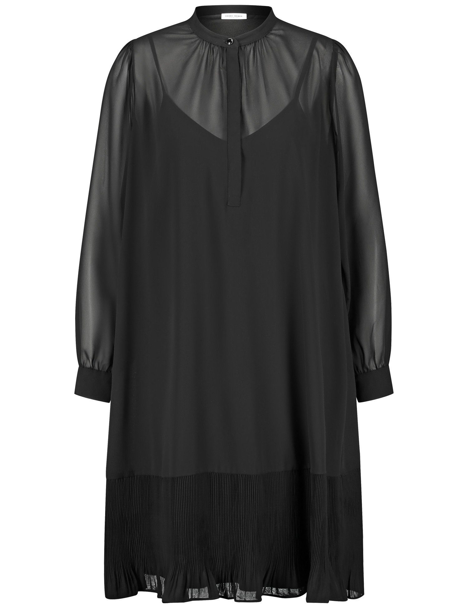GERRY WEBER Midikleid semitransparentem mit Kleid Schwarz Overlayer Zartes