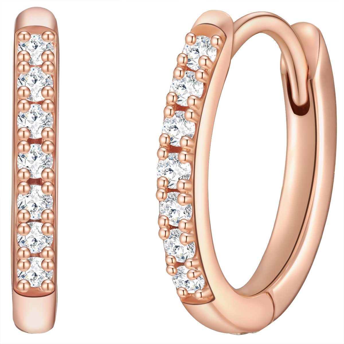 Glanzstücke München Paar Creolen roségold, in Sterling Silber mit Zirkonia günstig online kaufen