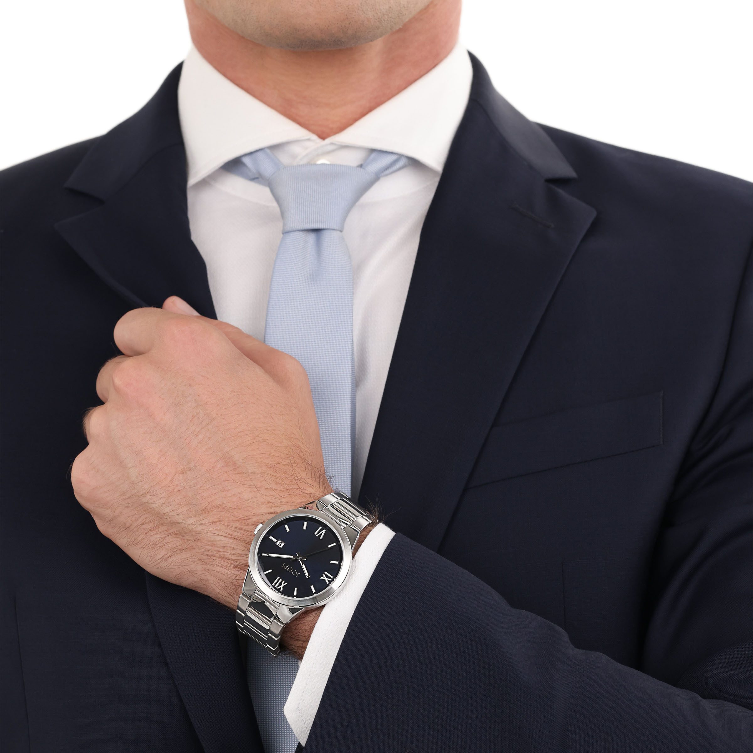 JOOP! Quarzuhr 2038620, Armbanduhr, Herrenuhr, Edelstahlarmband, Leuchtzeiger, Datum