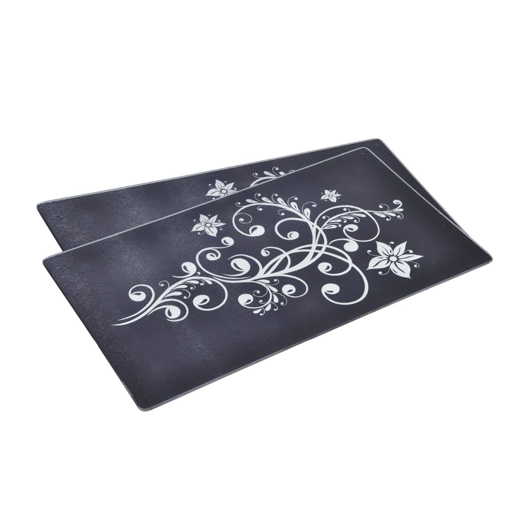 HI Schneide- und Abdeckplatte Glas Schneidebrett / Herd Abdeckplatten Set 2-tlg. Maße:ca. 52 x 30cm
