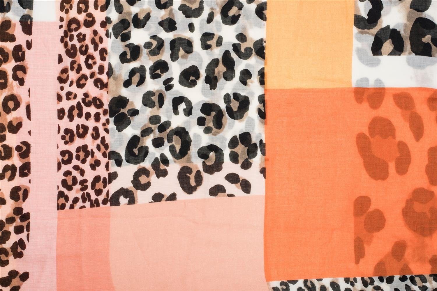 Blocking mit Leoparden Loop, Loop styleBREAKER Muster Schal Colour (1-St), Orange-Rose