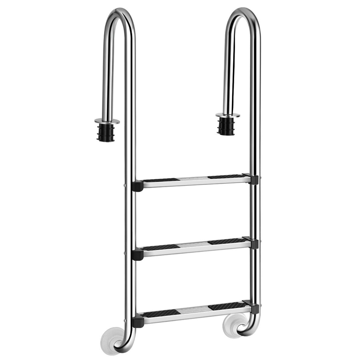 COSTWAY Poolleiter 3 stufig Pooltreppe, 132 cm hoch für 120 Pool, Edelstahl