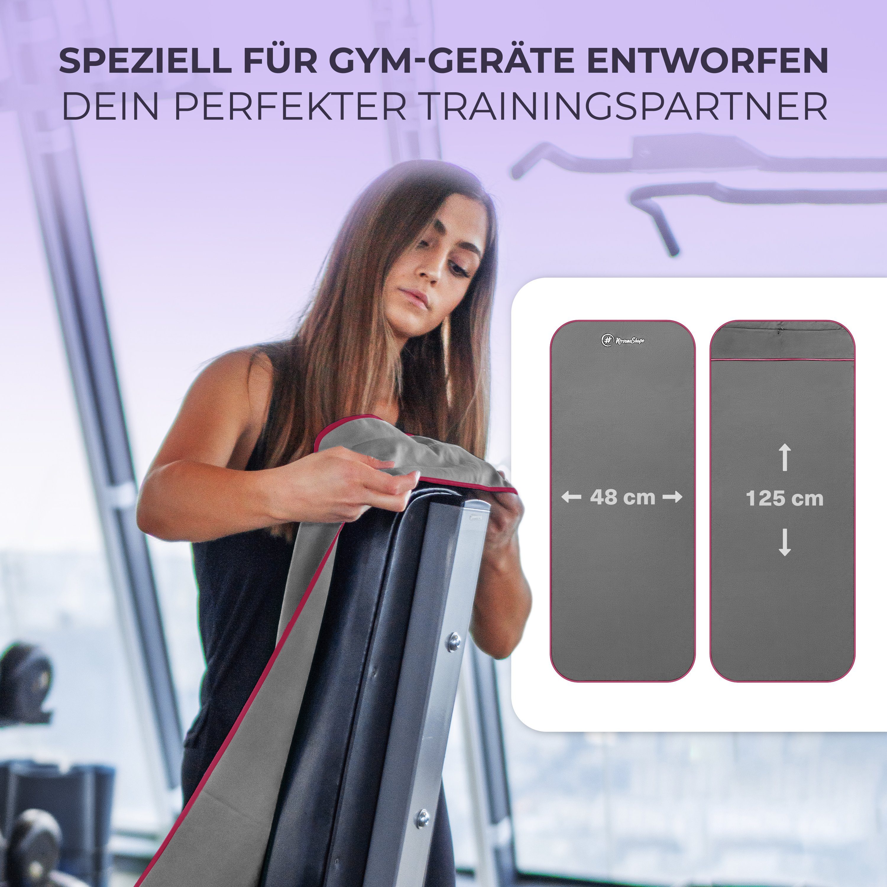 NirvanaShape Sporthandtuch Fitness-Handtuch mit Magnet-Clip, Mikrofaser Spo günstig online kaufen