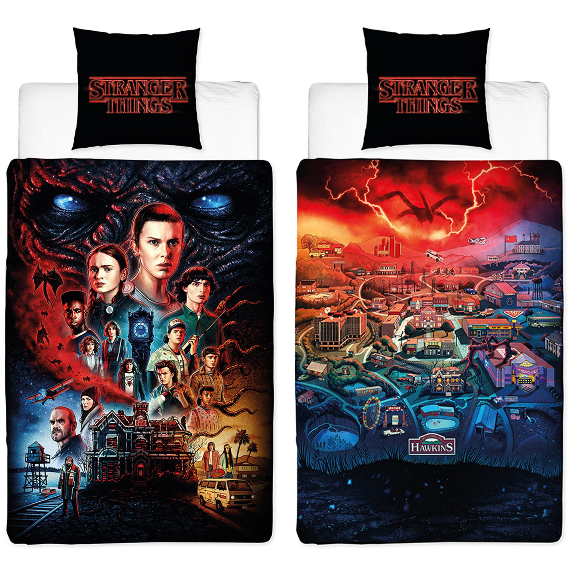 BERONAGE Wendebettwäsche Stranger Things Hawkins Bettwäsche Linon / Renforc günstig online kaufen