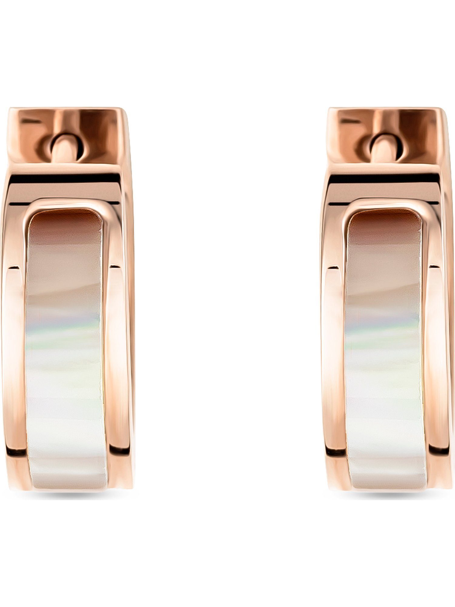 FAVS Paar Creolen FAVS Damen-Creolen Edelstahl 2 Perlmutt (Paar)