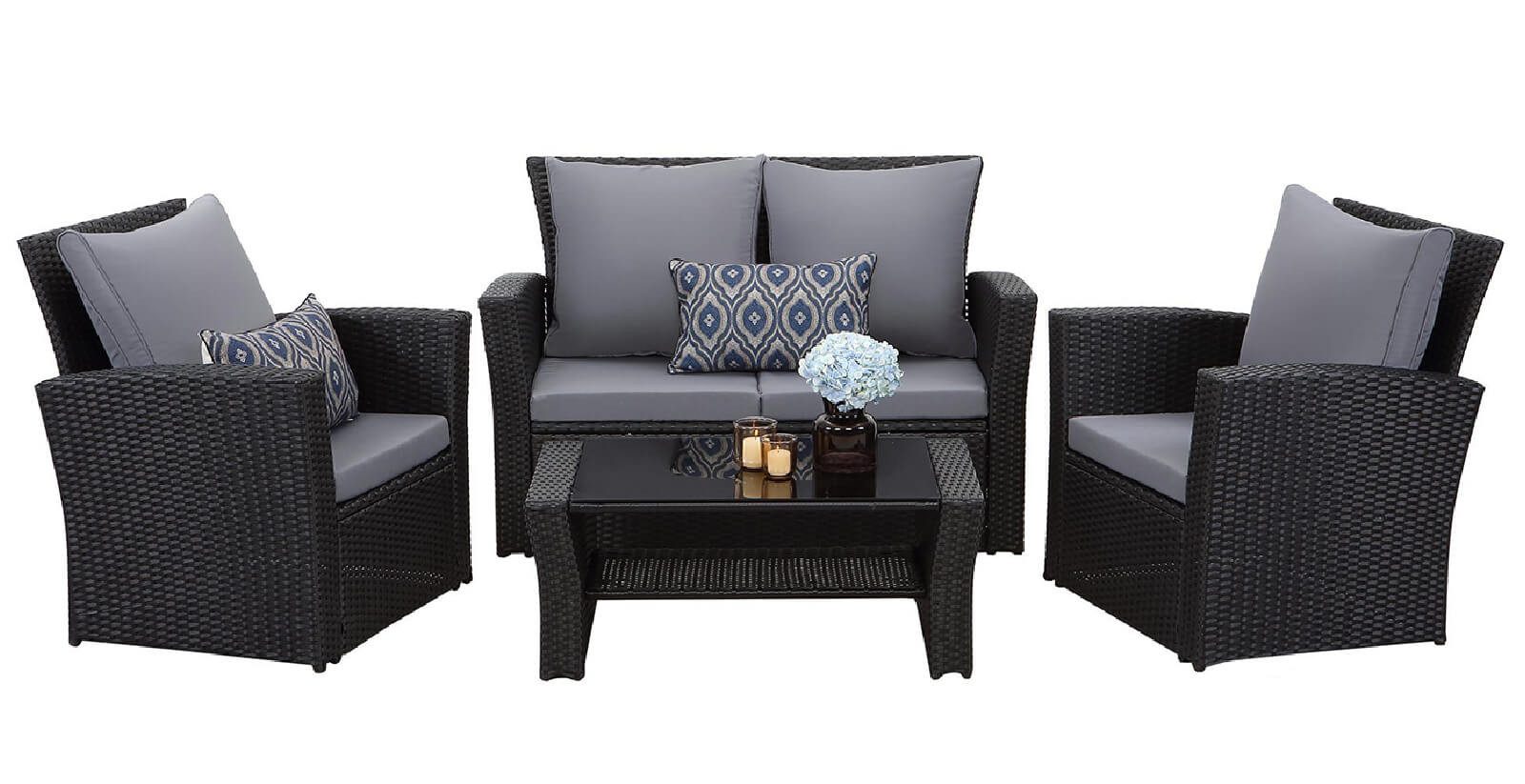 MeXo Gartenlounge-Set Handgefertigtes Poly Rattan Gartenmöbel günstig online kaufen