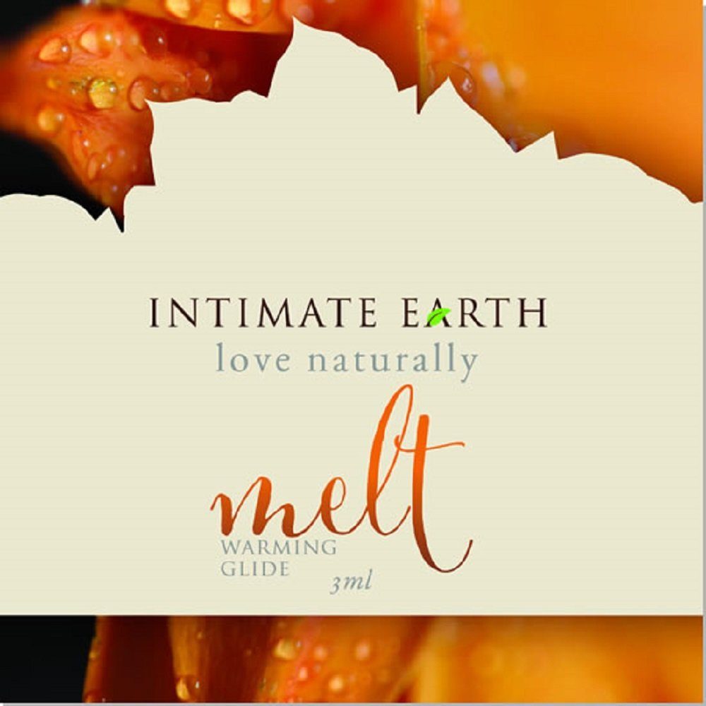 Intimate Earth Gleitgel Melt (mit Zimtbaumrinde und Wärme-Effekt), Sachet mit 3ml, veganes und biologisches Gleitgel - wärmend | Gleitgele