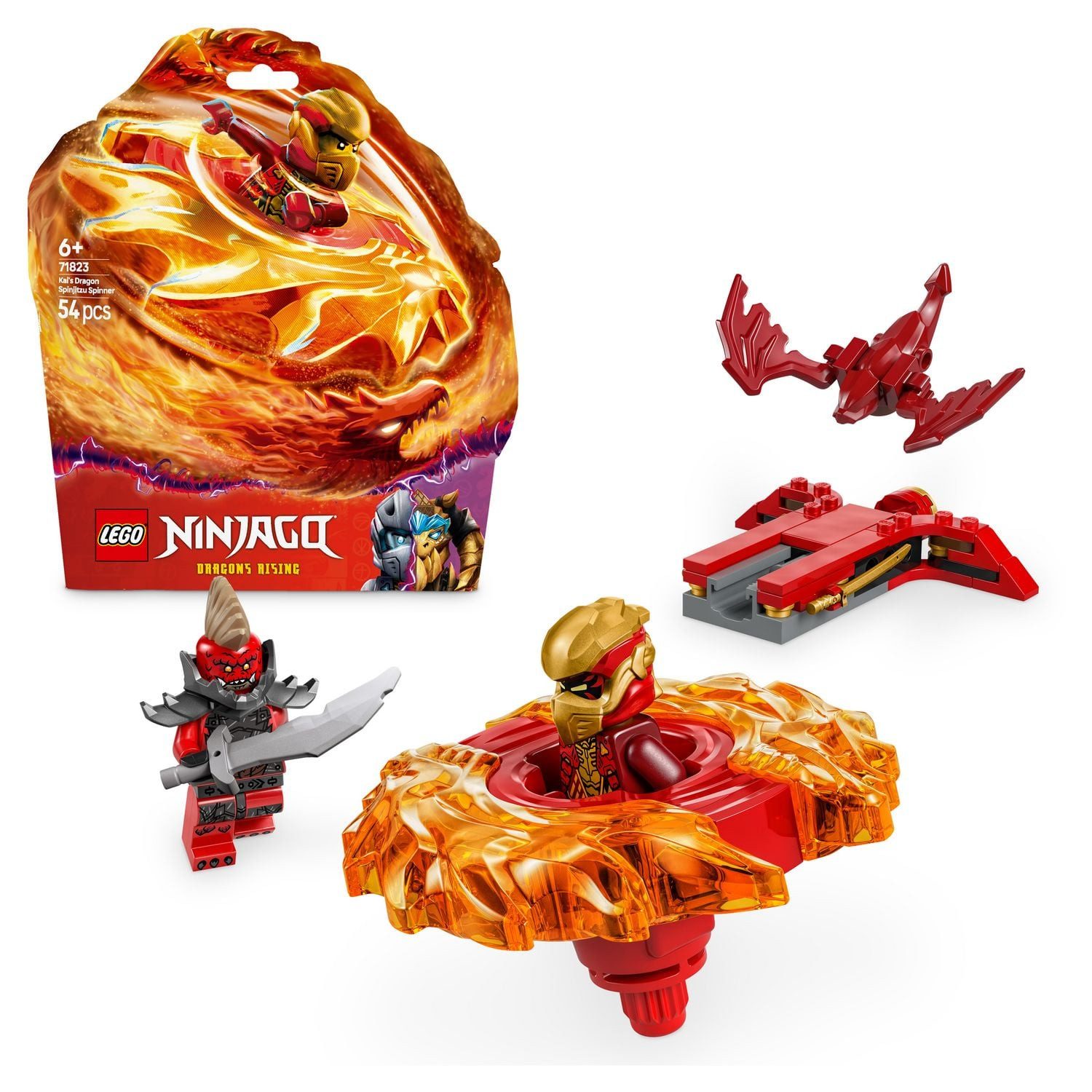LEGO® LEGO NINJAGO Kais Drachen-Spinjitzu-Spinner - Ninja Spielzeug 71823 Konstruktionsspielsteine