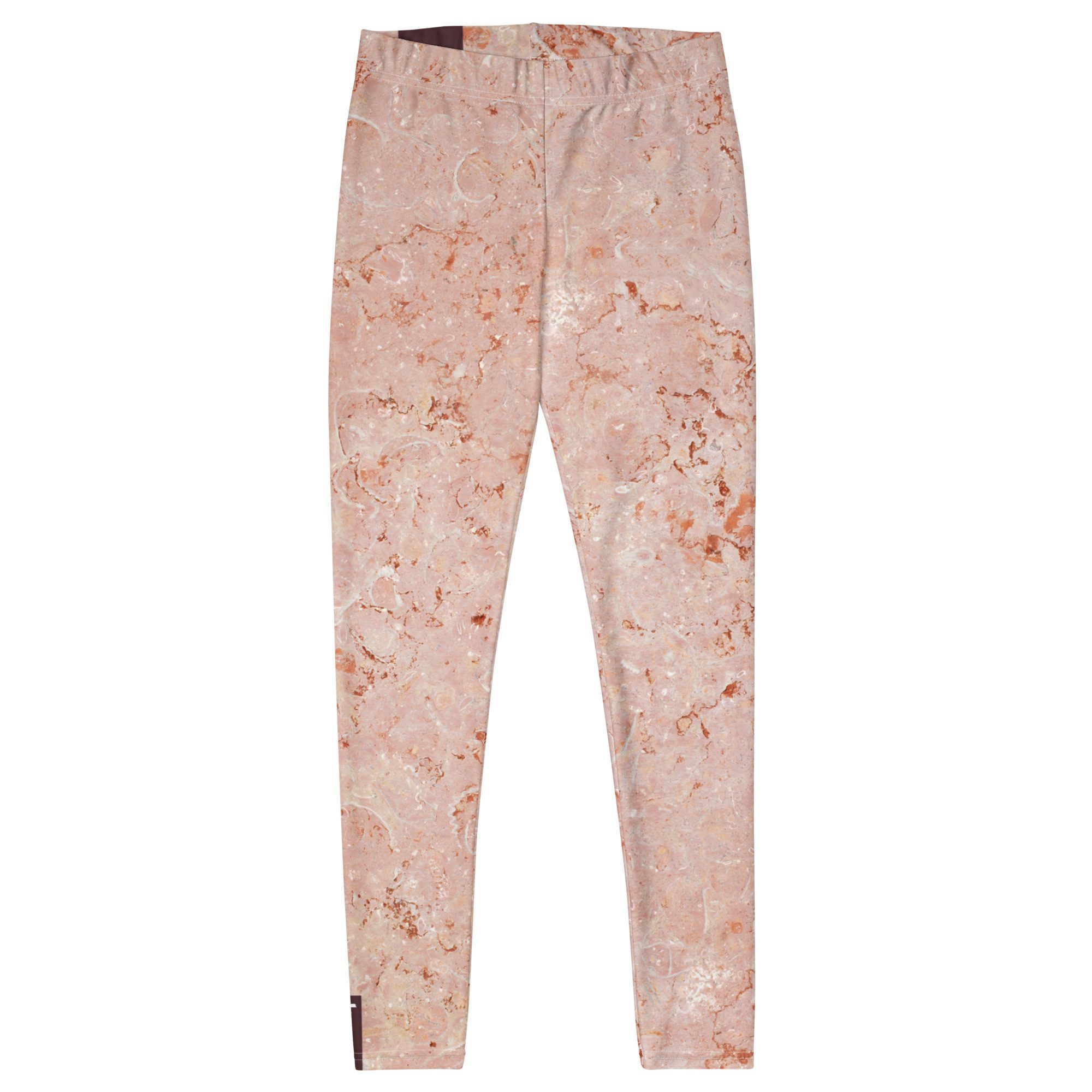 DECALVIBES Funktionsleggings Damen Leggings Basic Red Marmor Blickdicht, 4-Wege-Stretch, elastischer Bund, weiches Material