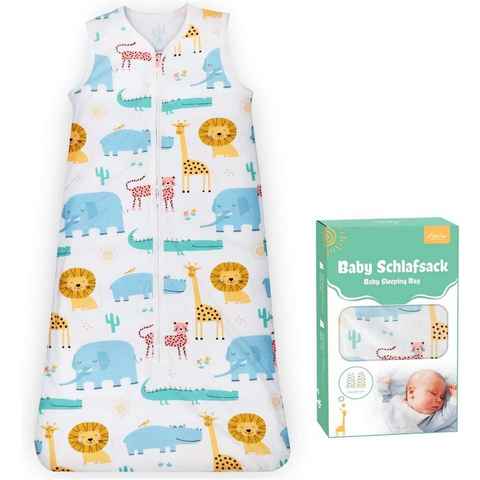 Homewit Babyschlafsack Baby Schlafsack Sommer 0.5 Tog 100% Baumwolle Sommerschlafsack (Set, 1 tlg., Einstellbar 70-90cm), Kleine Kinder Schlafanzug 3-18 Monate