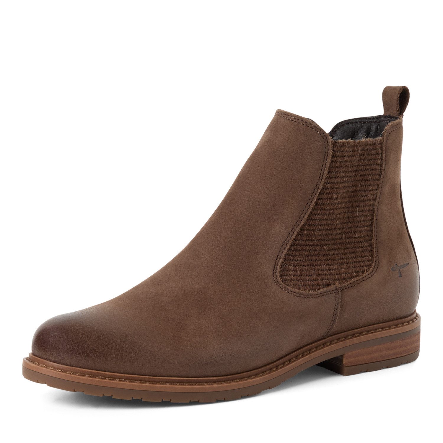 Tamaris Chelseaboots Blockabsatz, Stiefelette, beidseitiger Stretcheinsatz, schmale Form