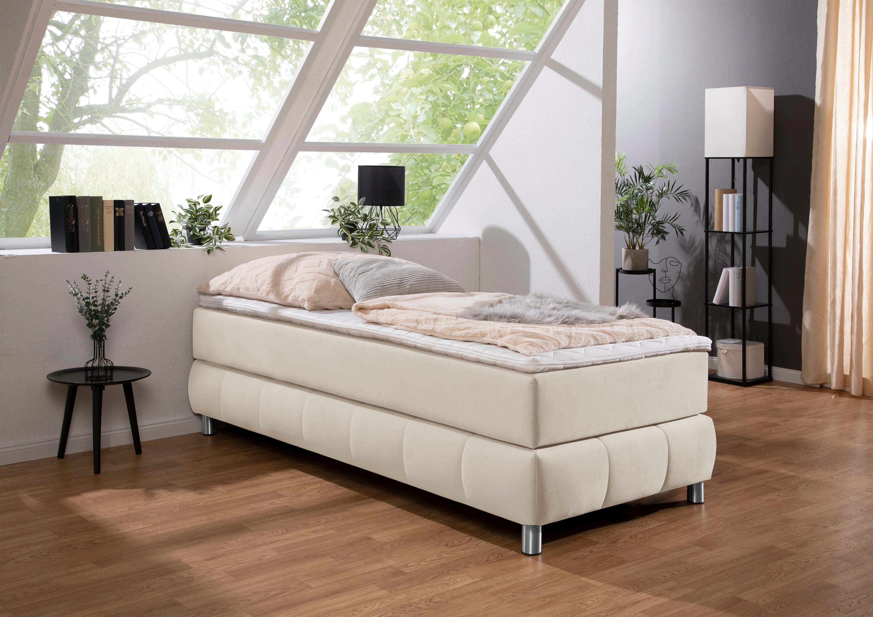 andas Boxspringbett Salo, Ohne Kopfteil, inkl. Topper, auch in Überlänge 220 cm