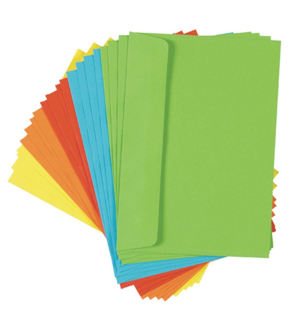 Stylex Schreibwaren Briefumschlag 100 (5x 20) farbige Конверты Din C6 bunte Kuvert