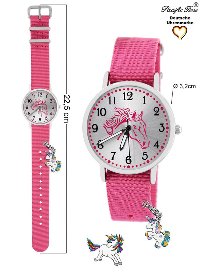 Pacific Time Quarzuhr Kinder Armbanduhr Pferd Wechselarmband mit Einhorn Charms, Mix und Match Design - Gratis Versand