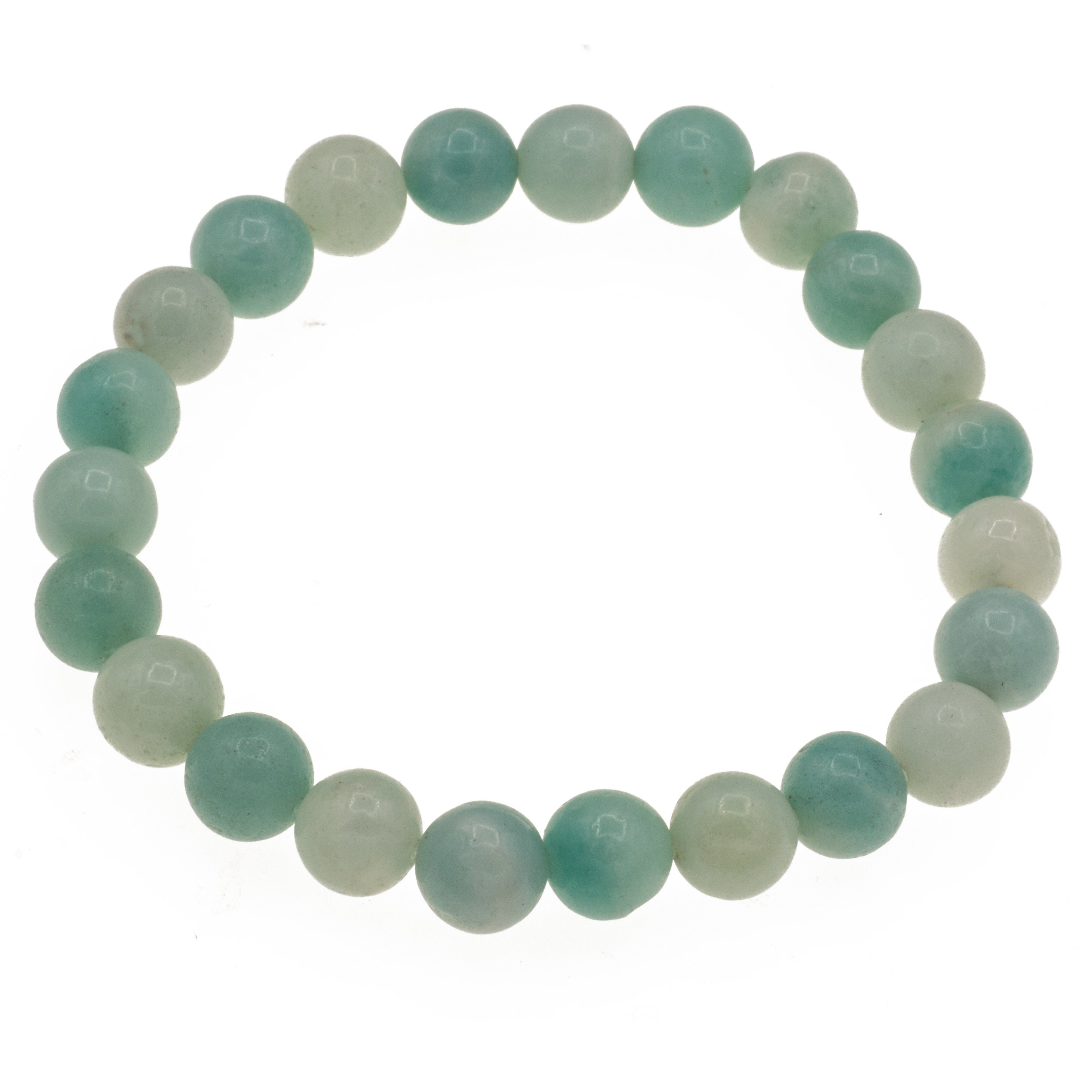 Perlenarmband Armband hochwertiger Amazonit 8 mm glänzend, elastisch
