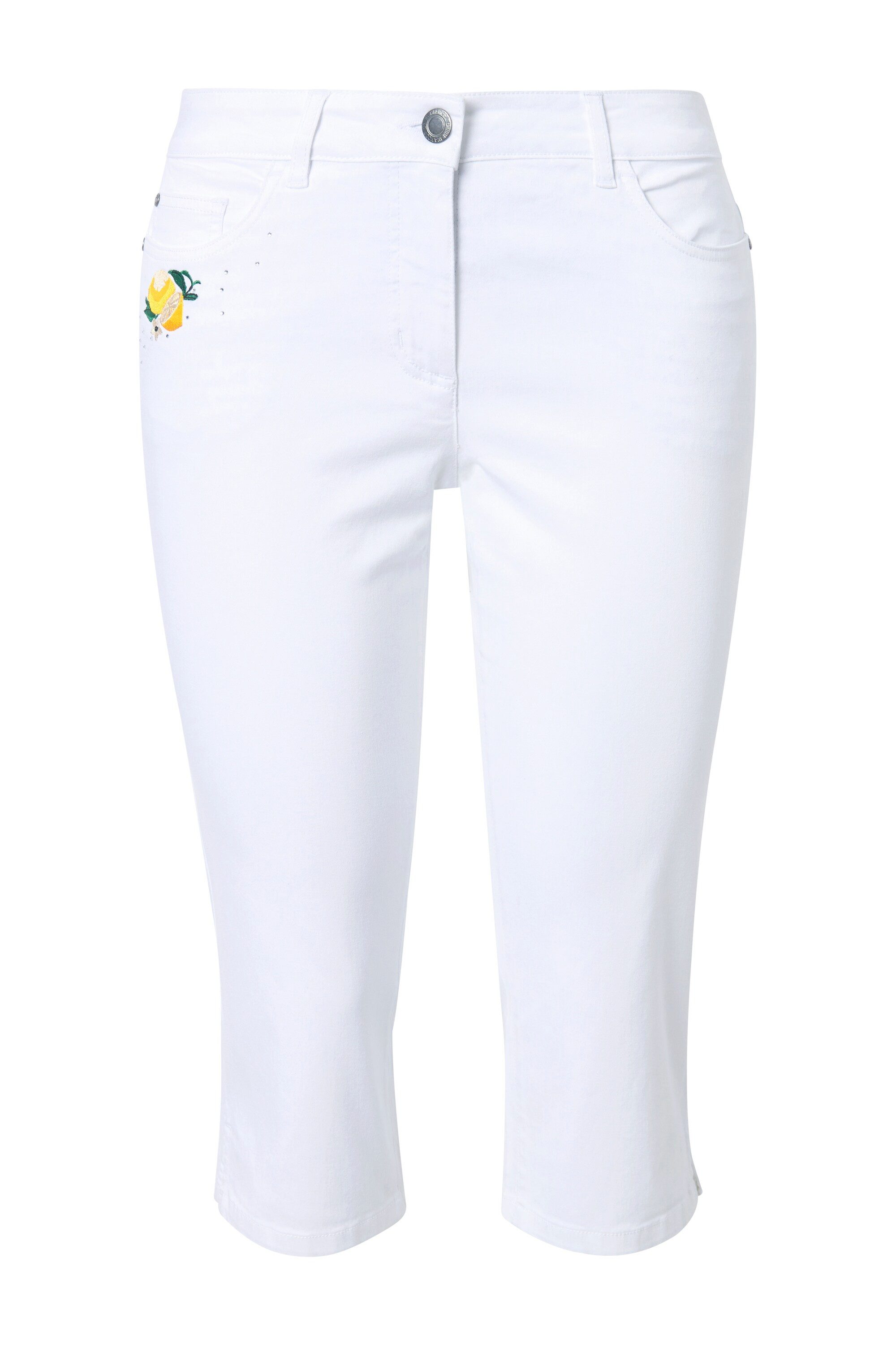 MIAMODA Regular-fit-Jeans 3/4-Caprijeans Carrie Zitronen-Stickerei günstig online kaufen