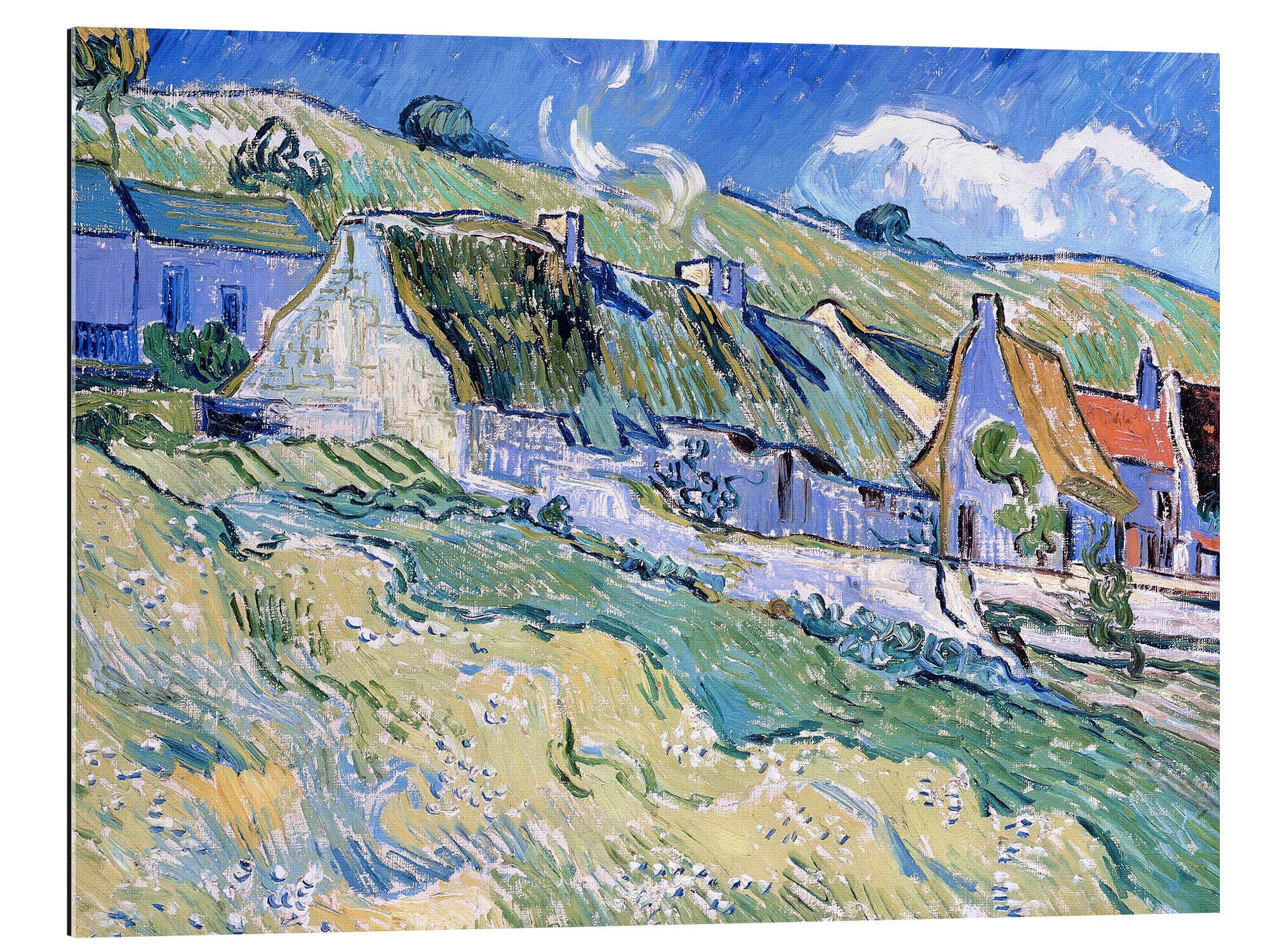 Posterlounge XXL-Wandbild Vincent van Gogh, Strohgedeckte Häuser in Auvers-sur-Oise, Wohnzimmer Landhausstil Malerei