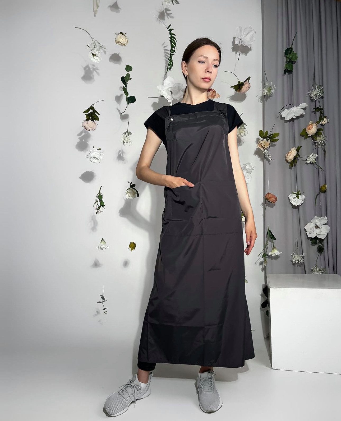 STM Company Kittelschürze Friseurschürze Dress, Elegante Berufsschürze im Abendkleid-Design