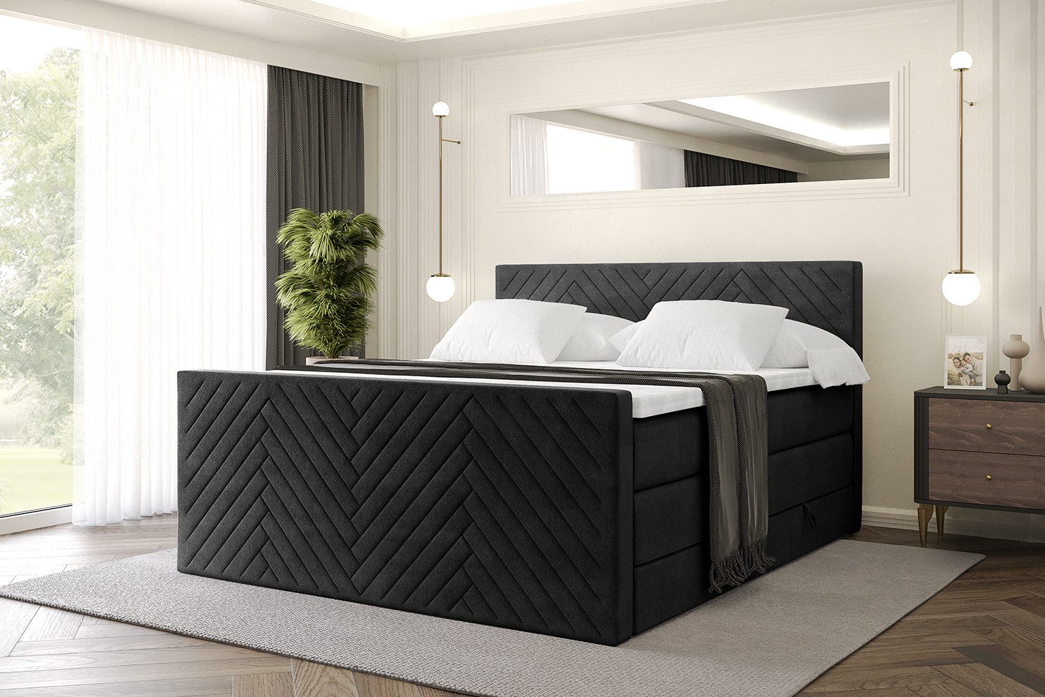 ALTDECOR Boxspringbett VEXA-Z KING (Multipocket-Matratze H4, H3 Matratze Bo günstig online kaufen