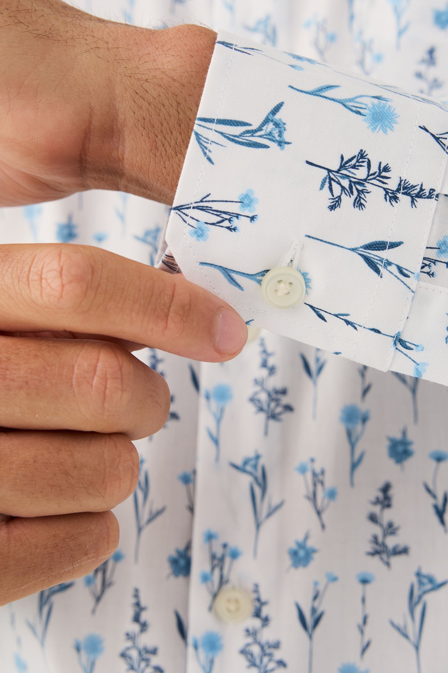 Next Langarmhemd Regular Fit Langarmhemd mit Print (1-tlg)