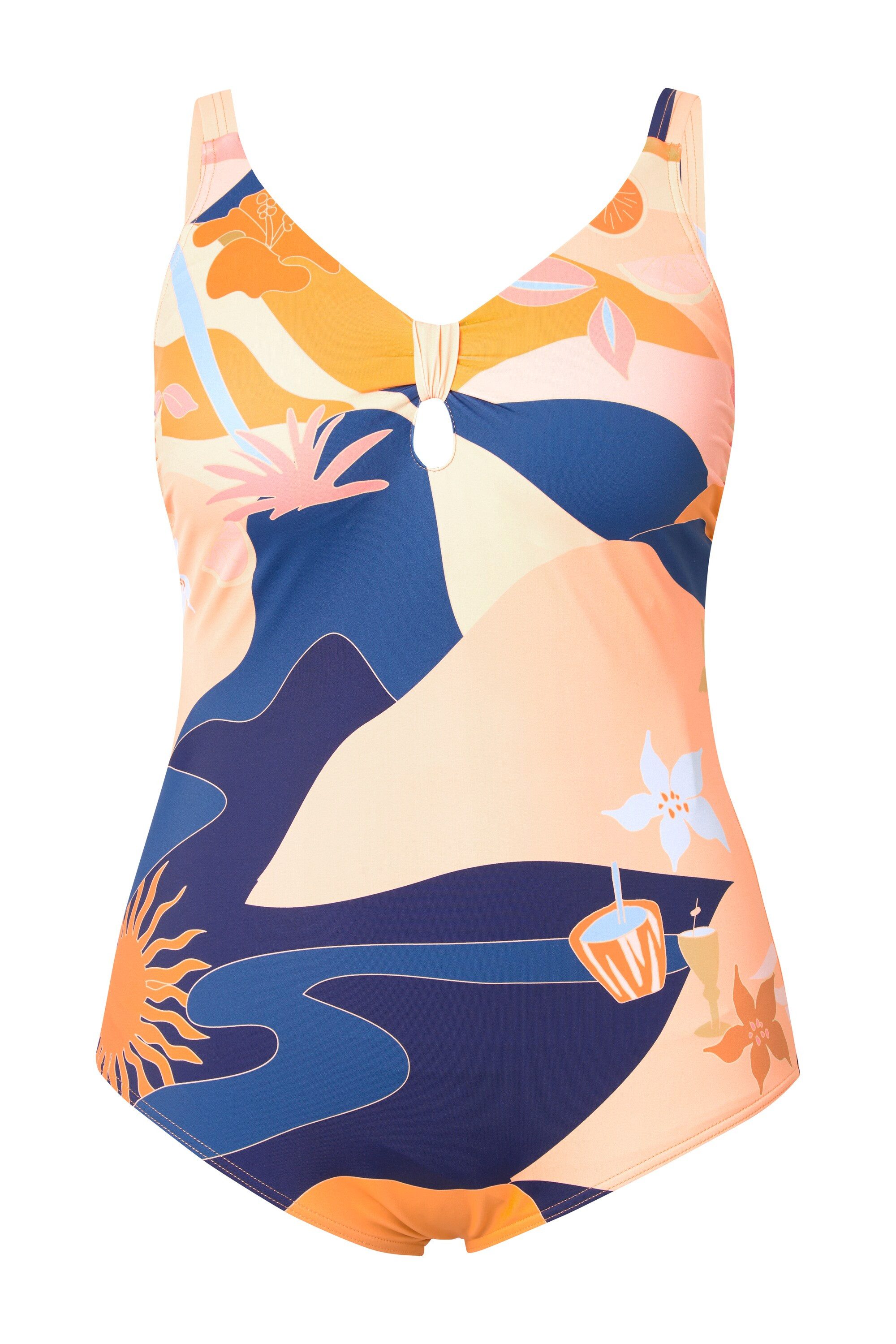 Ulla Popken Badeanzug Badeanzug Knoten Softcups Träger verstellbar günstig online kaufen