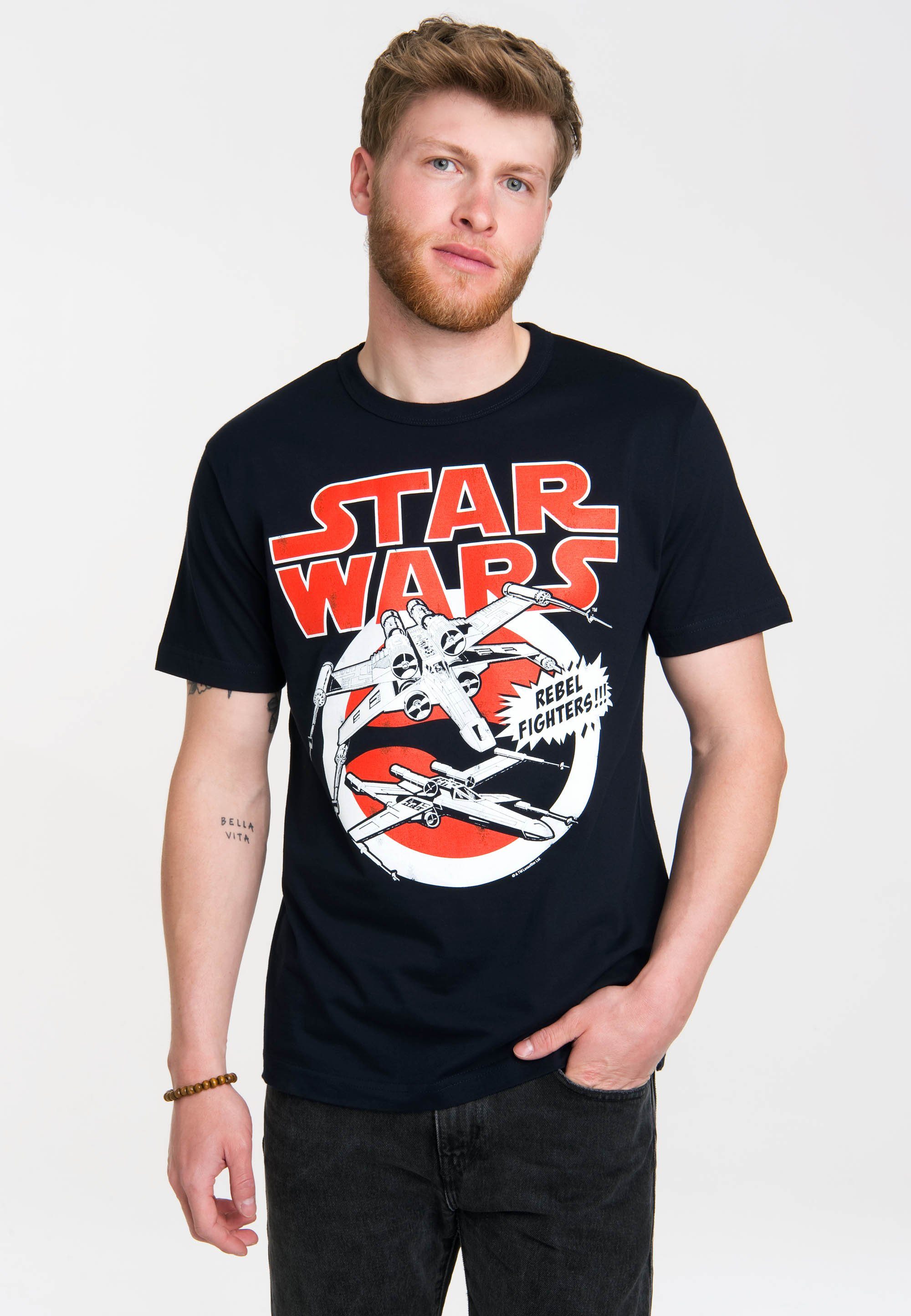 LOGOSHIRT T-Shirt X-Wings - Krieg der Sterne mit coolem Frontdruck