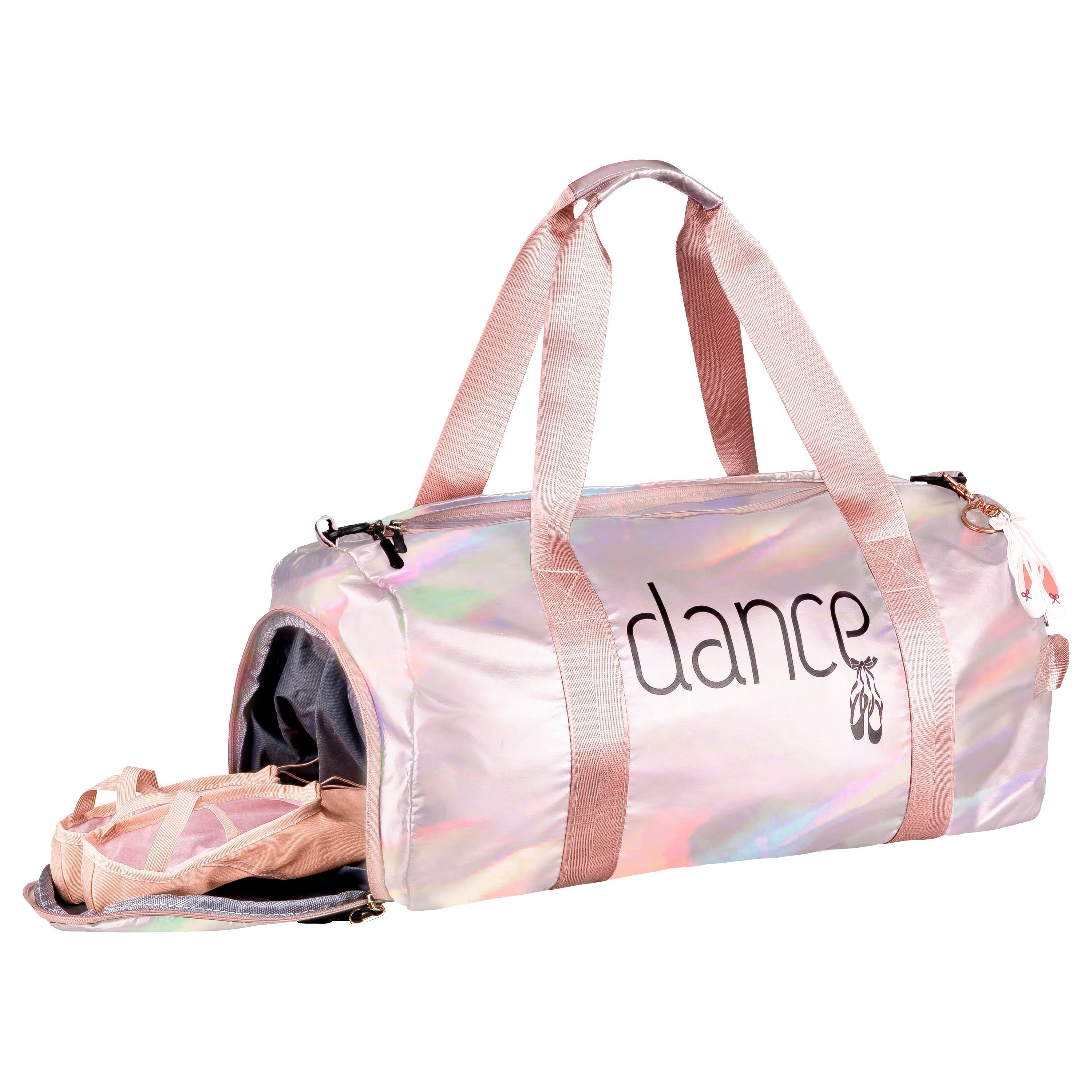 Tasche mit / rosa Ballett metallic, Dance Aufdruck Sporttasche Ballettschuhe tanzmuster