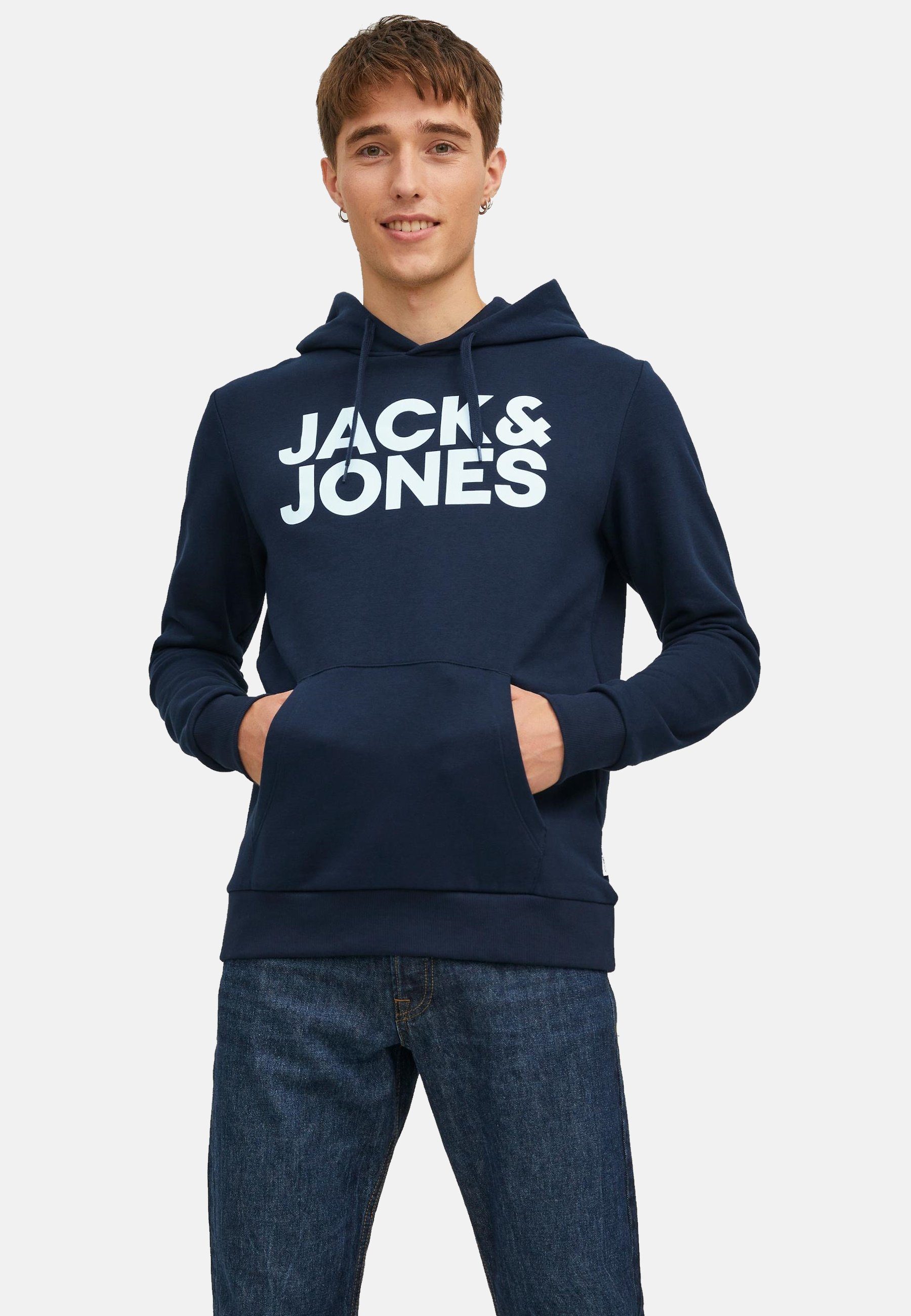 SWEAT LOGO Navy LP (1-tlg) Sweater JJECORP Pullover Blazer Hoodie Hoodie Jack Jones Sweater &