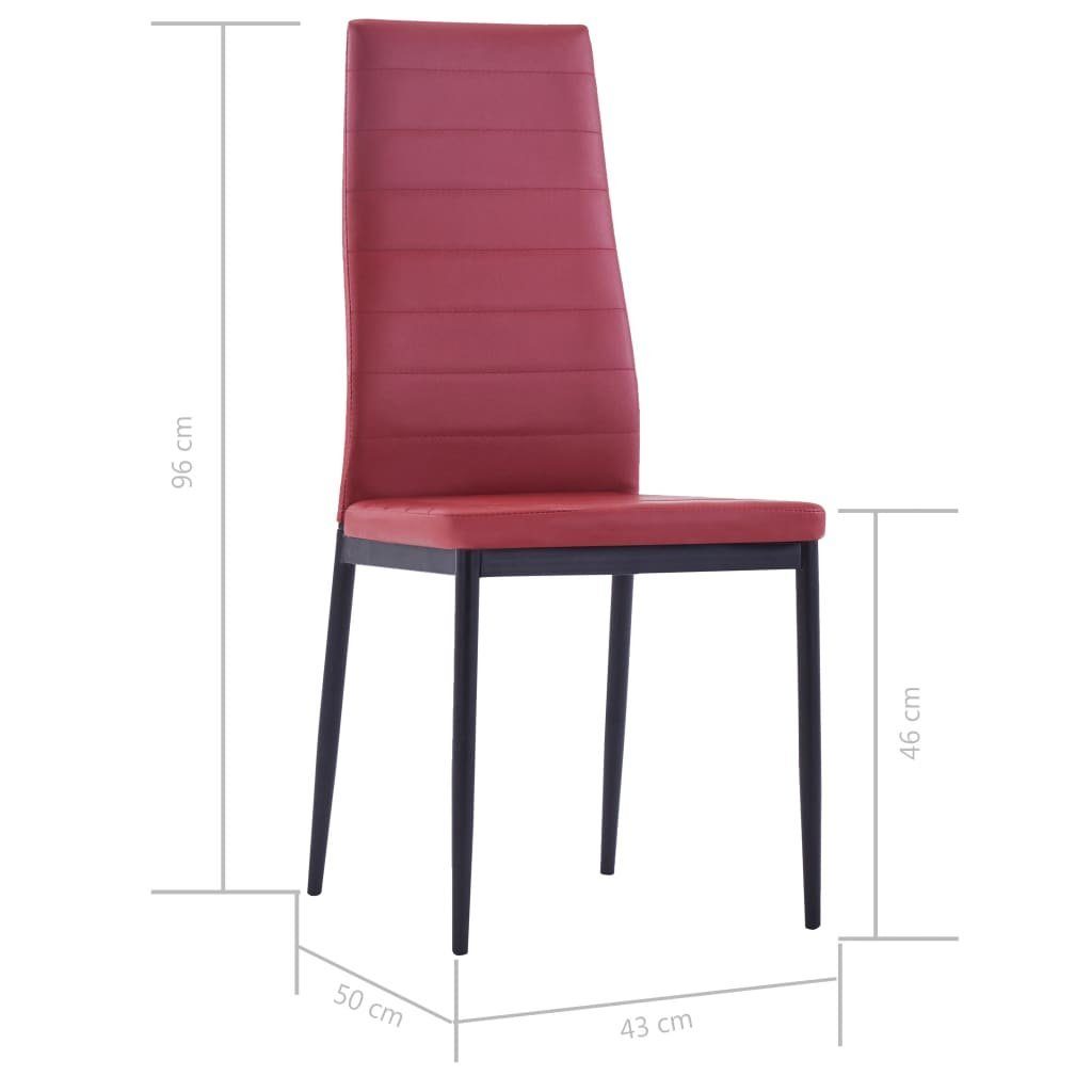 DOTMALL Sitzgruppe Essgruppe (5-tlg), Stabile 4 mit und Weinrot leicht, Tisch Stühlen