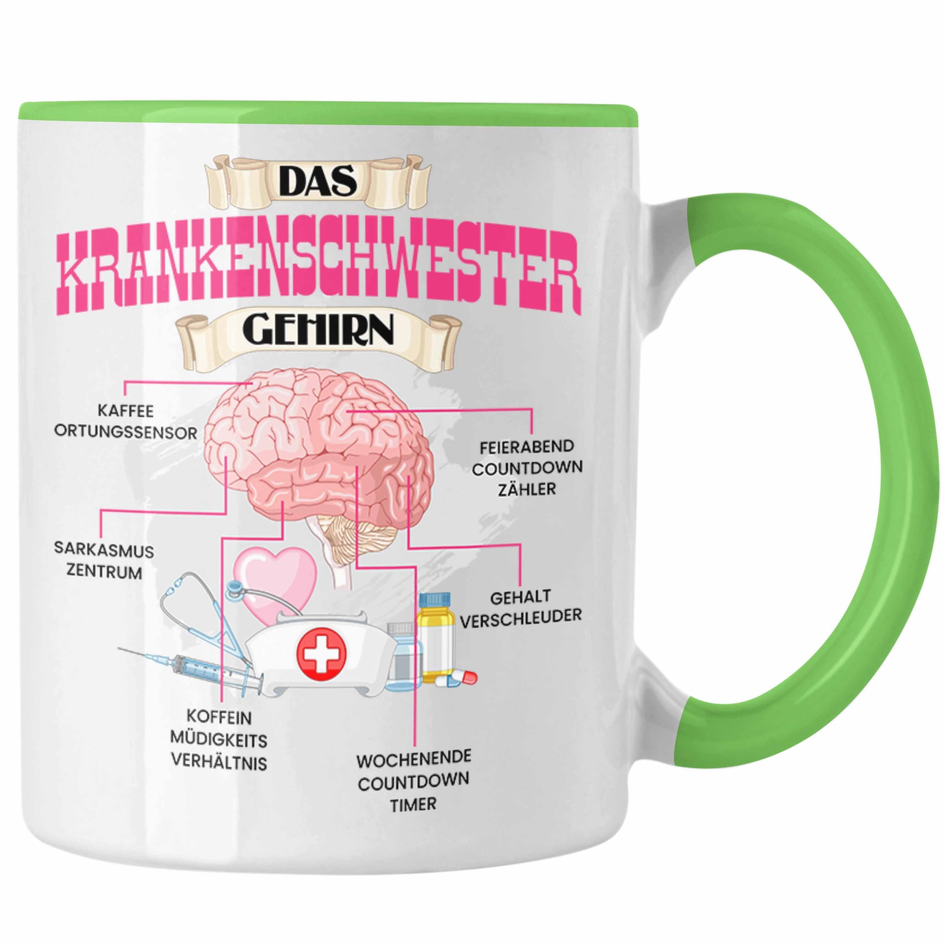 Trendation Tasse Trendation - Krankenschwester Tasse Lustiges Geschenk für Krankenhaus Grün