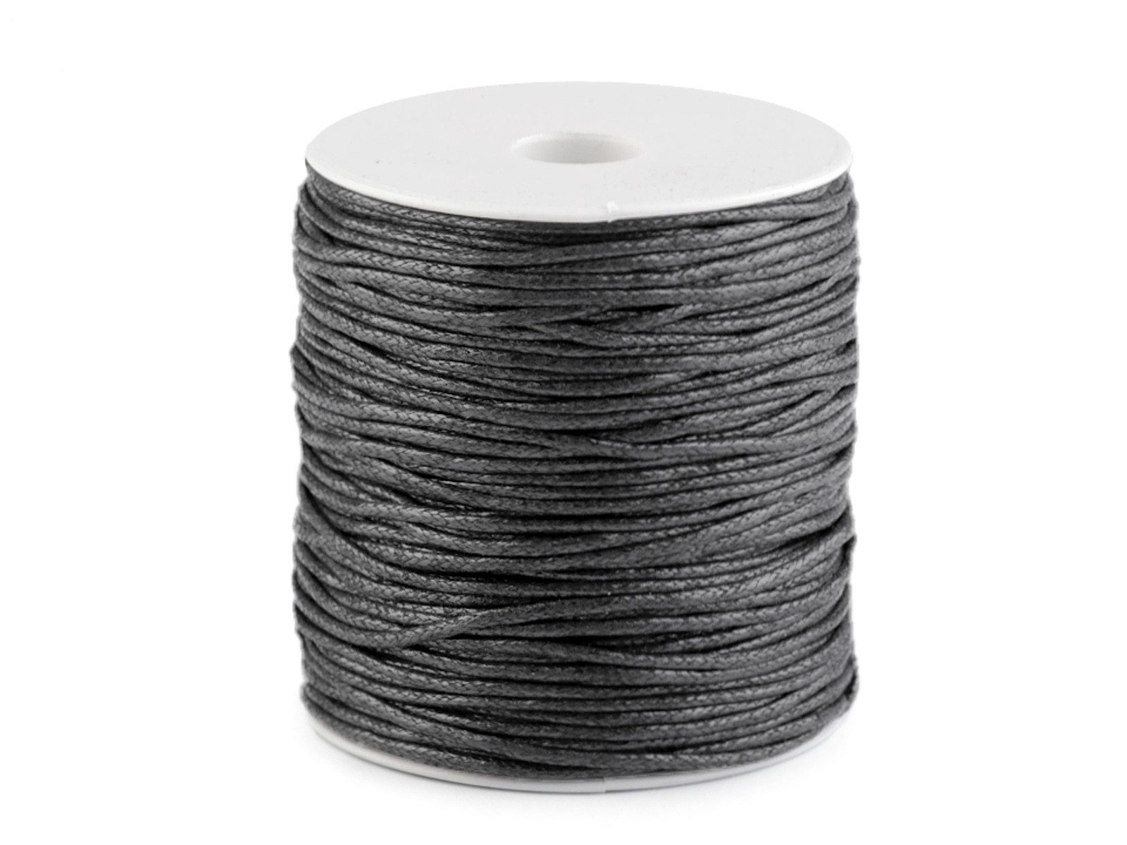 maDDma Seil 85-100m Gewachste Baumwollschnur 1,5-2mm (Wickel auf Spule), grau
