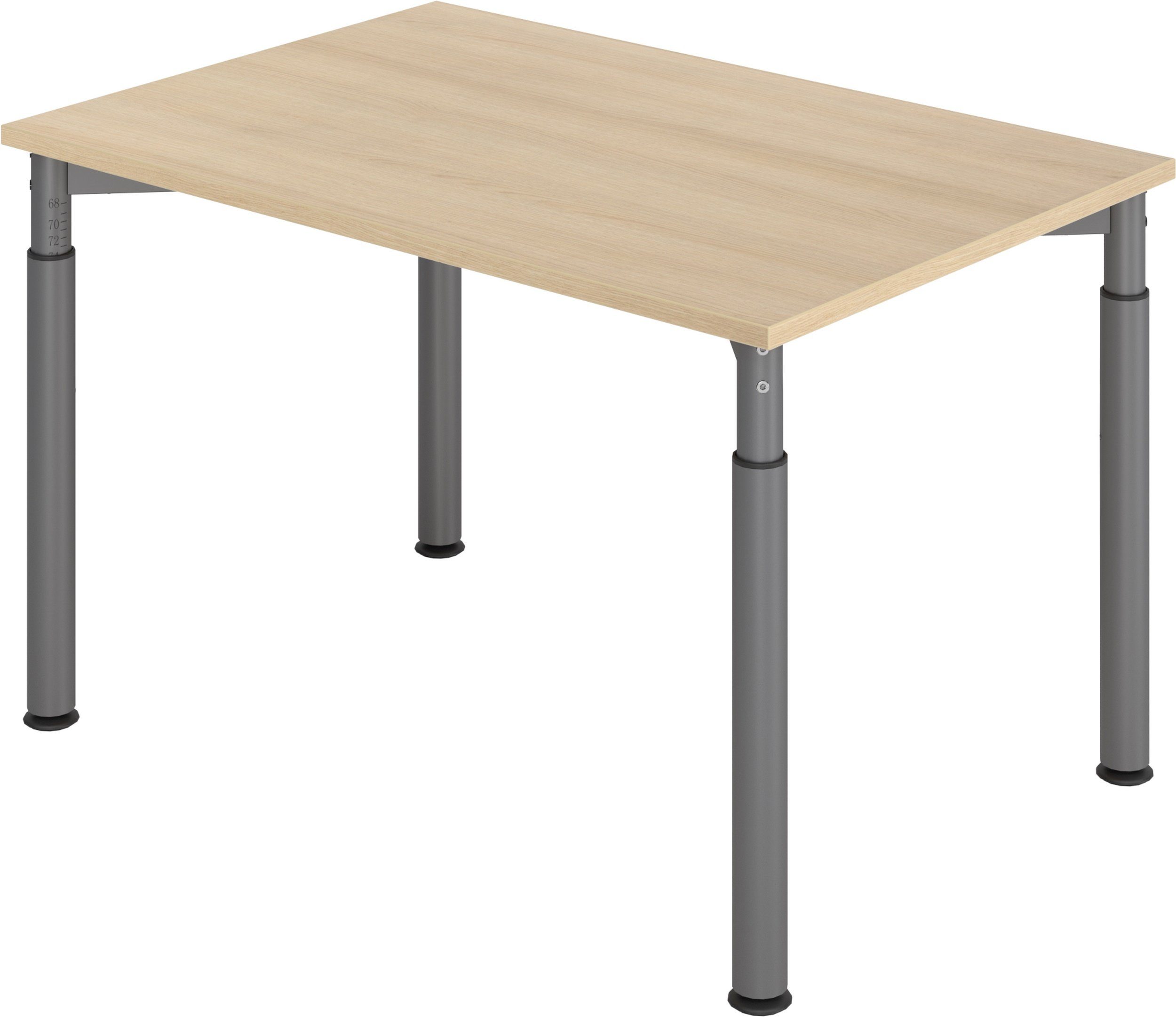 - bümö 120 Gestell: Dekor: 80 cm Serie-Y, Eiche Schreibtisch - Schreibtisch Graphit x Rechteck: