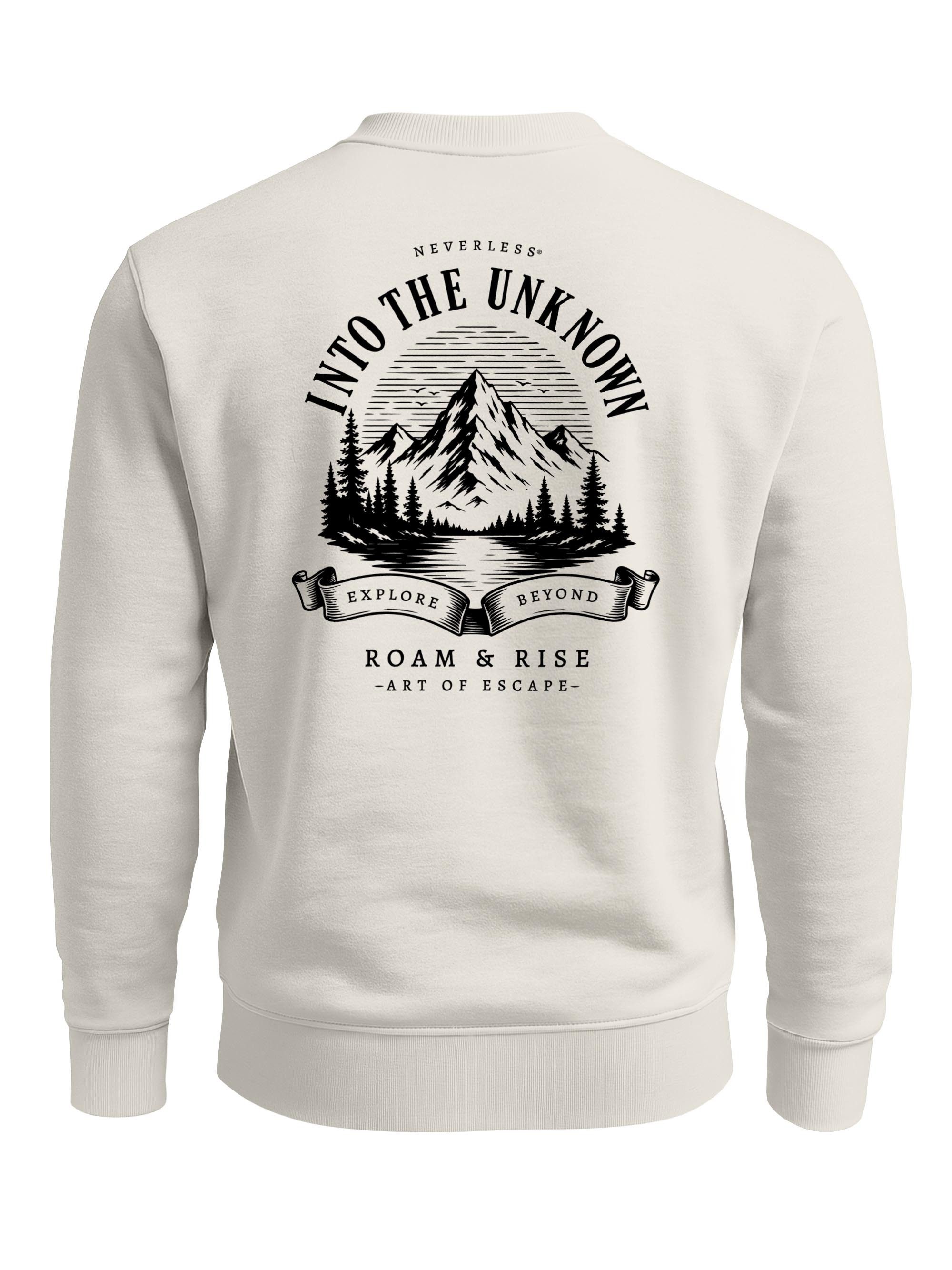 Neverless Sweatshirt Herren Sweatshirt mit Rückenprint - Into the Unknown - Regular Fit