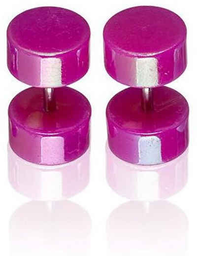 Karisma Plug Karisma 1 Paar Fake Plug Tunnel Acryl Perle Look Ohrring Ohrstecker 8mm Farbwahl - Pink