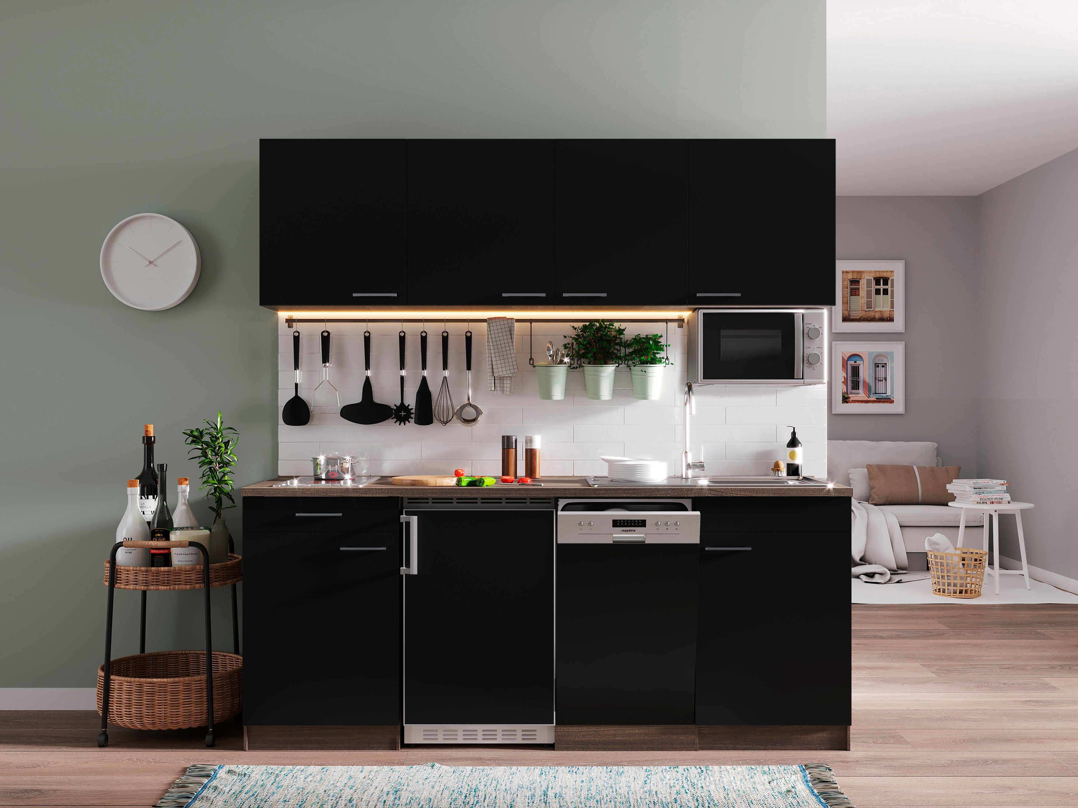 RESPEKTA Küchenzeile »York«, mit E-Geräten, Breite 195 cm online kaufen |  OTTO