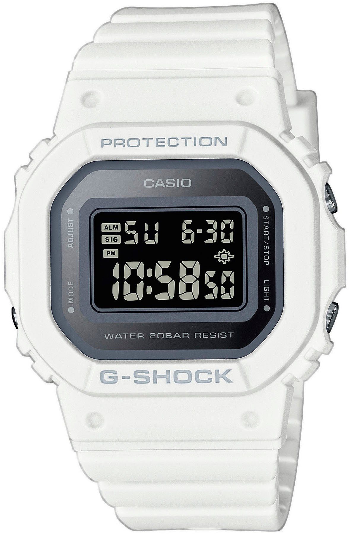 CASIO G-SHOCK Chronograph GMD-S5600-7ER, Quarzuhr, Armbanduhr, Damen, Herren, digital, bis 20 bar wasserdicht