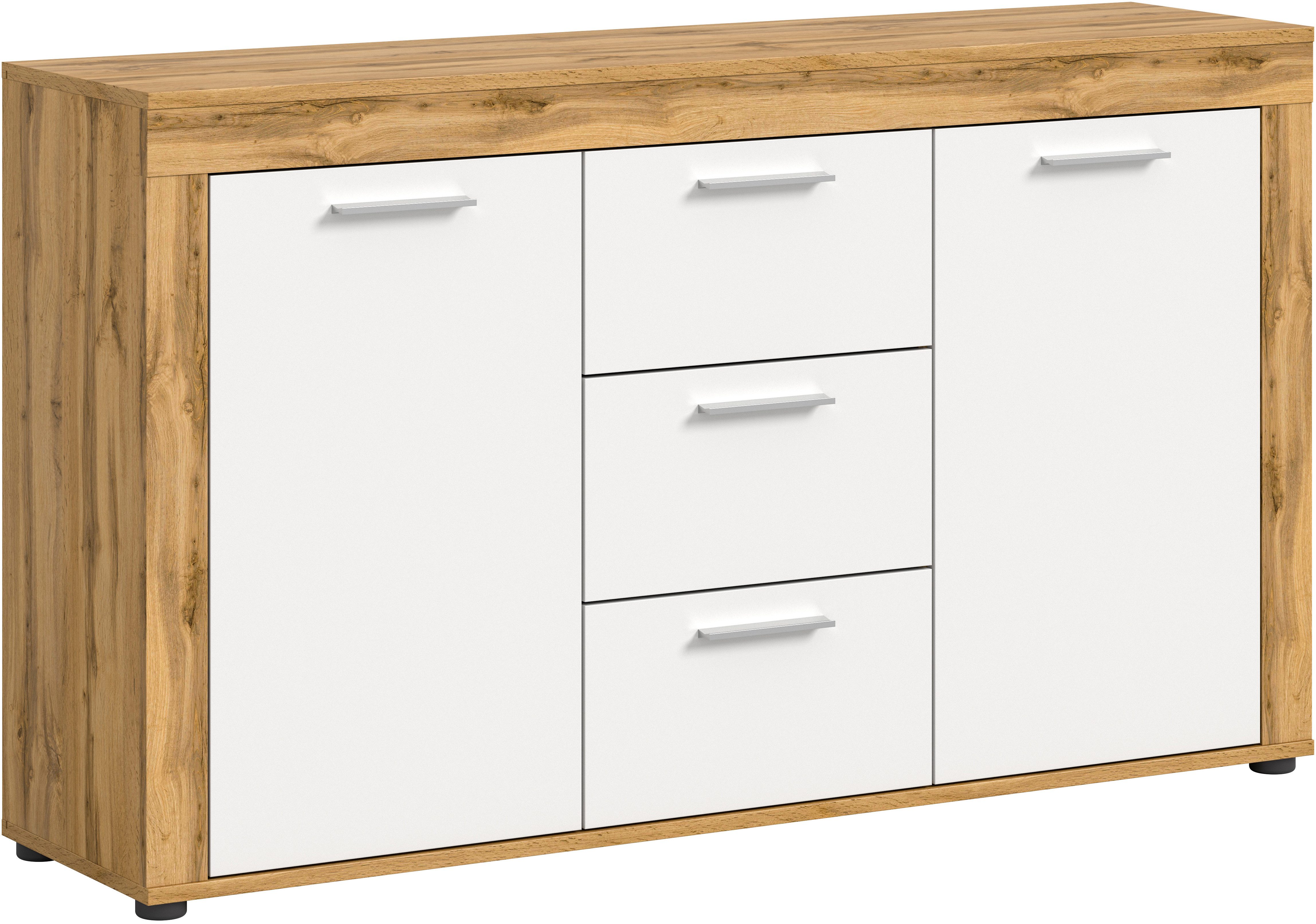 INOSIGN Sideboard Aosta, Breite 125 cm, in verschiedenen Farbausführungen, mit 2 Türen und 3 Schubkästen, Wohnzimmer, Kommode, Schrank
