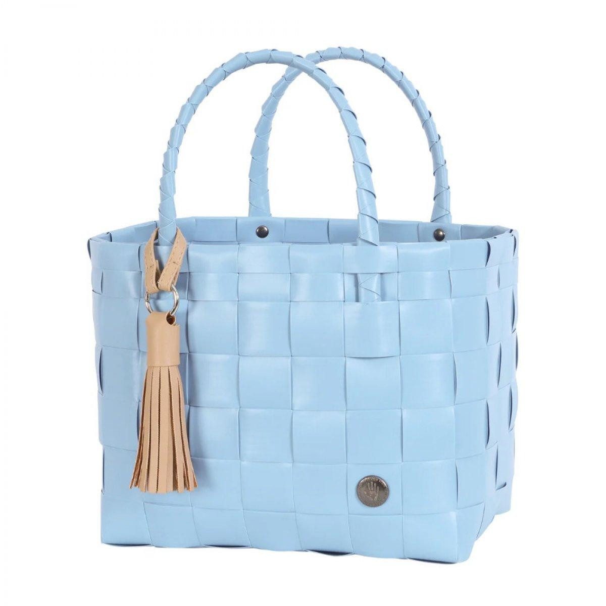 Handed By Handtasche Handed By Shopper Paris Mini Faded Blue mit Quaste in Pale Grey