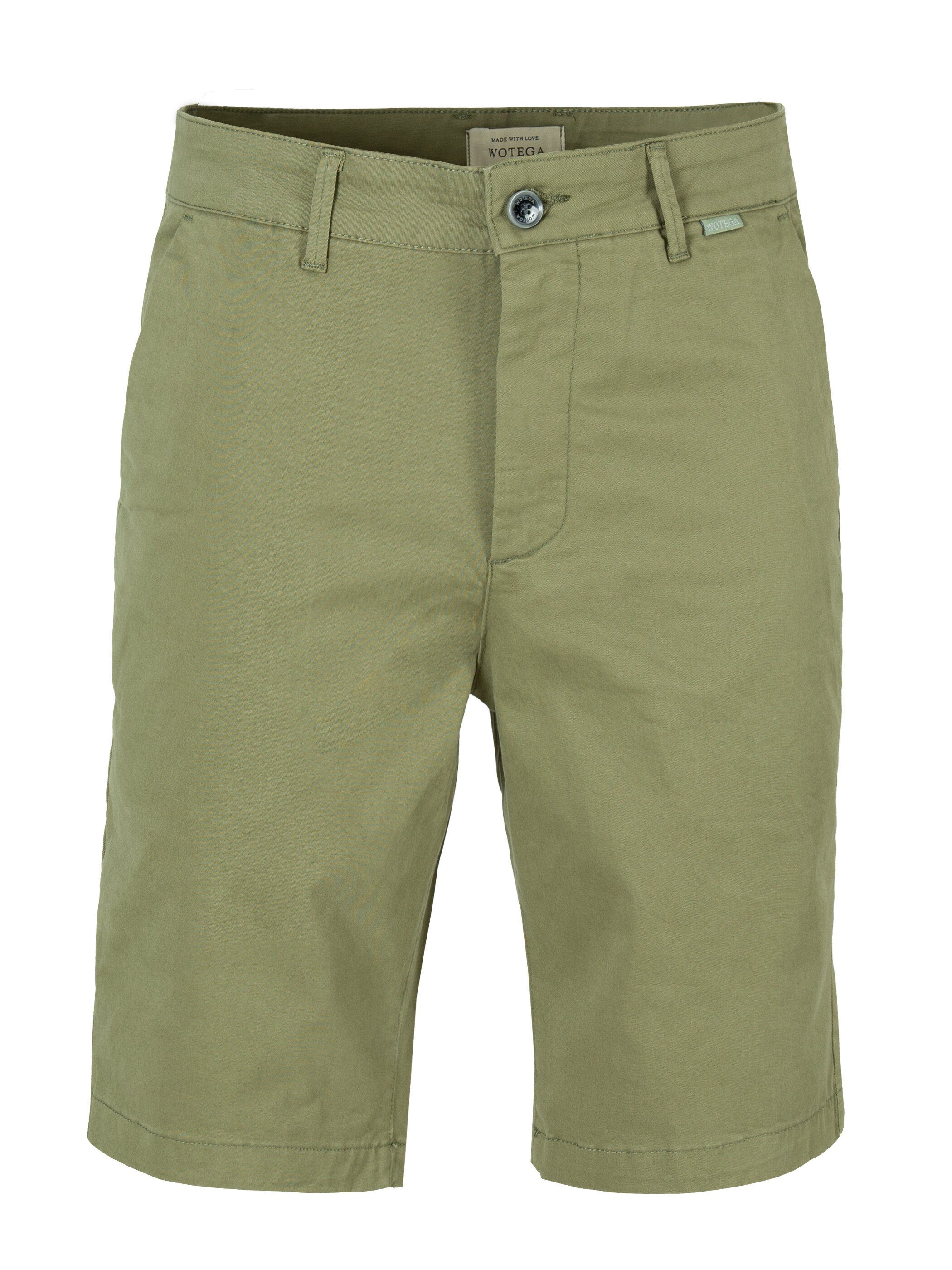 WOTEGA Shorts Spring kurze Chino Herren Chinoshorts mit Stretchanteil Grün (Deep Lichen Green 180312)