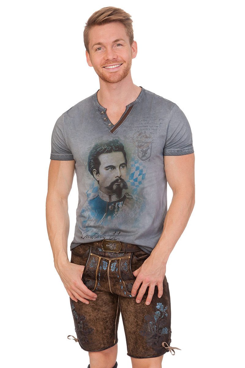 Hangowear Trachtenshirt Trachtenshirt Herren - ALMONT - grau