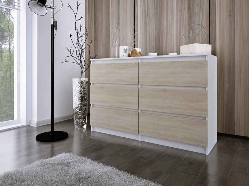 Faizee Möbel Schubkastenkommode Kommode ZOE 6 Schubladen - Modernes Design für Ihre Wohnräume
