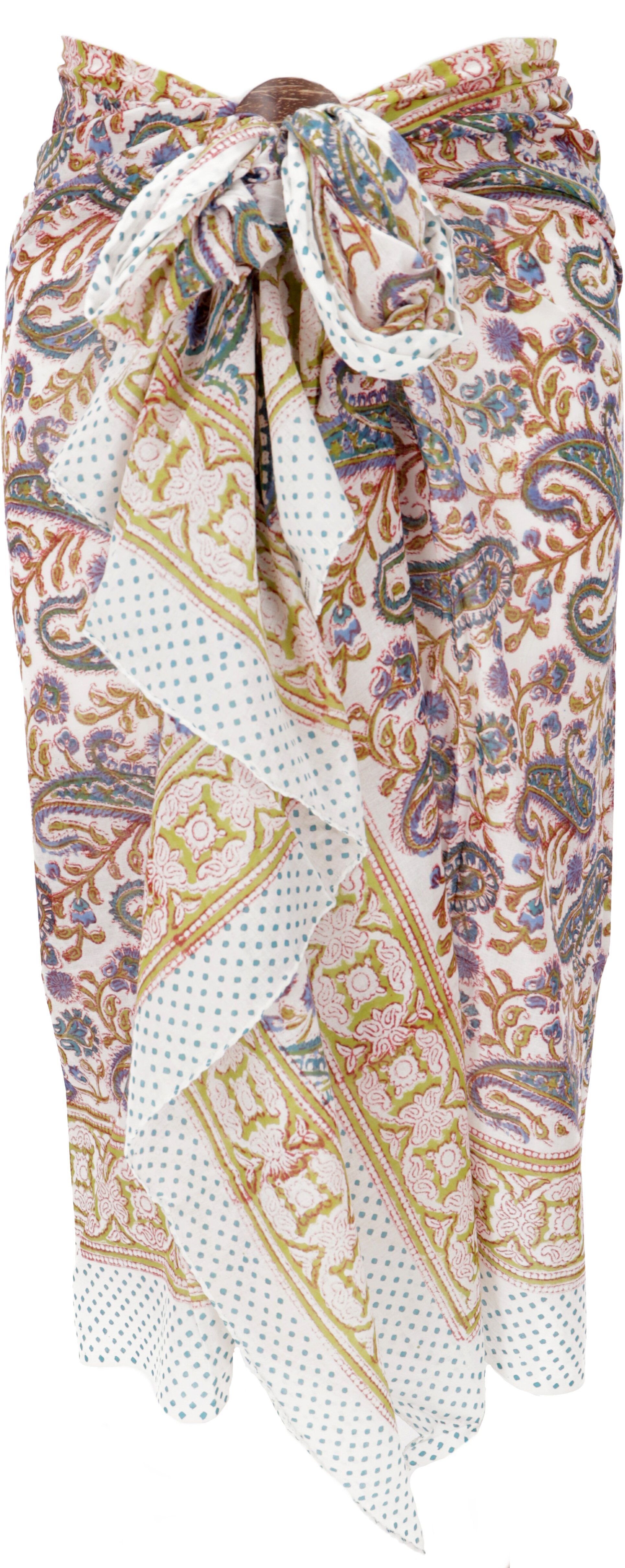 Guru-Shop Sarong Leichter Pareo Schal, Sarong, handbedrucktes..