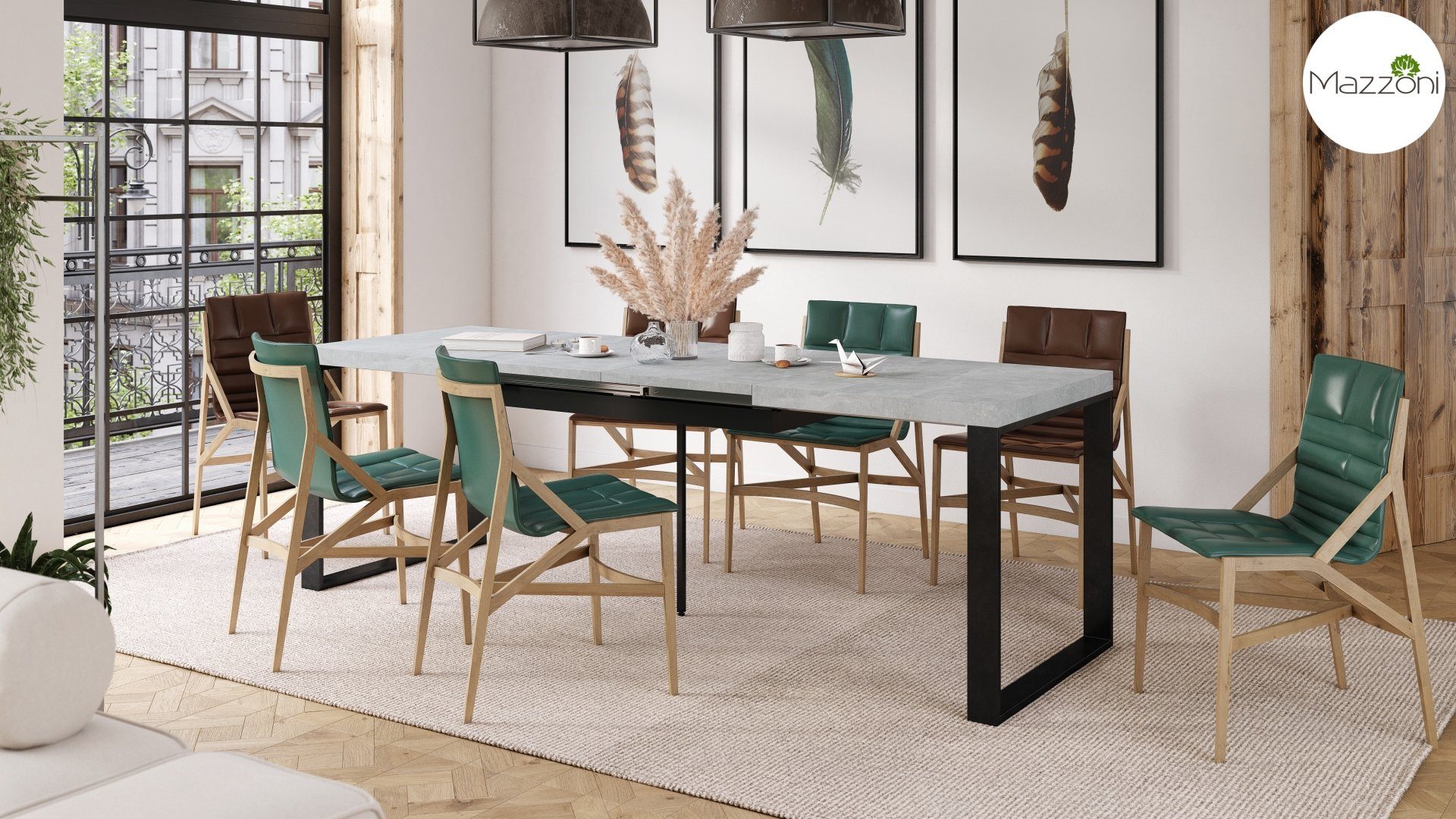 Mazzoni Esstisch Design Avari Tisch XXL ausziehbar 140 bis 290 cm
