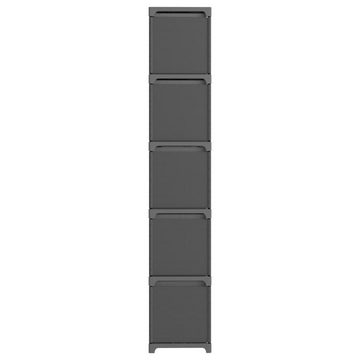 furnicato Bücherregal Würfel-Regal mit Boxen 15 Fächer Grau 103x30x175,5 cm Stoff