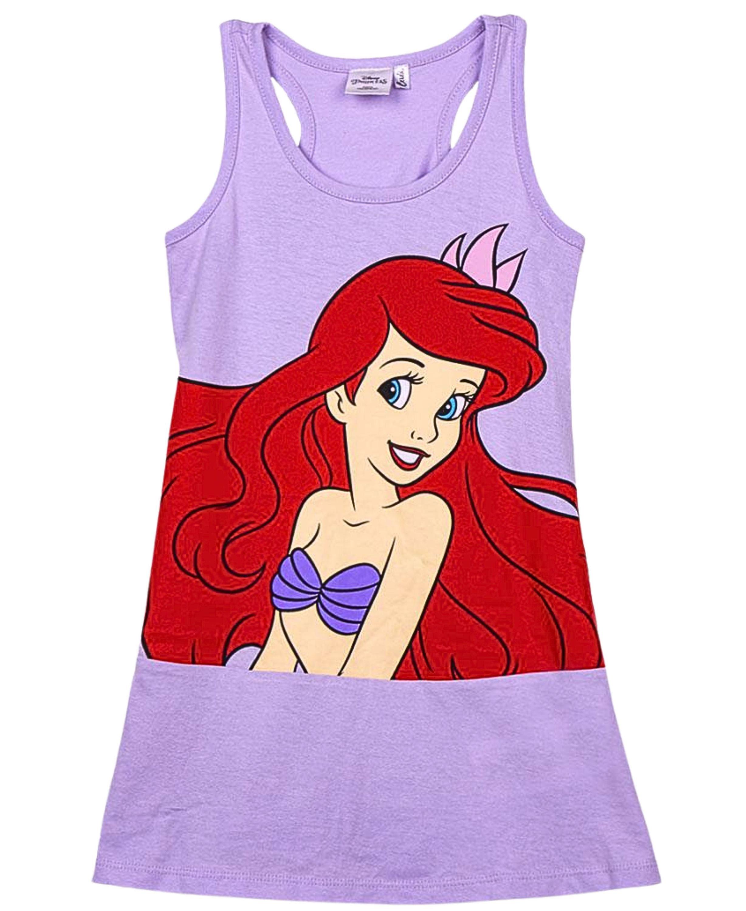 Disney Princess Sommerkleid Arielle Mädchen Jerseykleid Racerback-Schnitt Gr. 98-122 cm