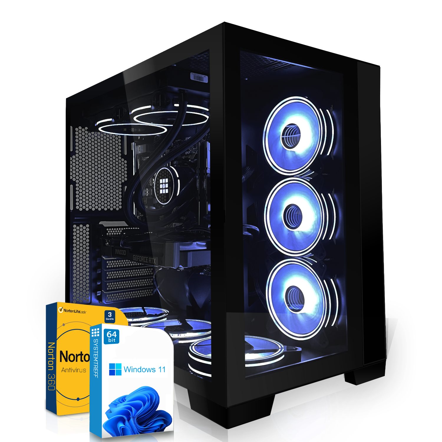 SYSTEMTREFF Gaming-PC (Intel Core i9 13900KF, GeForce RTX 3080, 32 GB RAM, 1000 GB SSD, Wasserkühlung, Windows 11, WLAN)