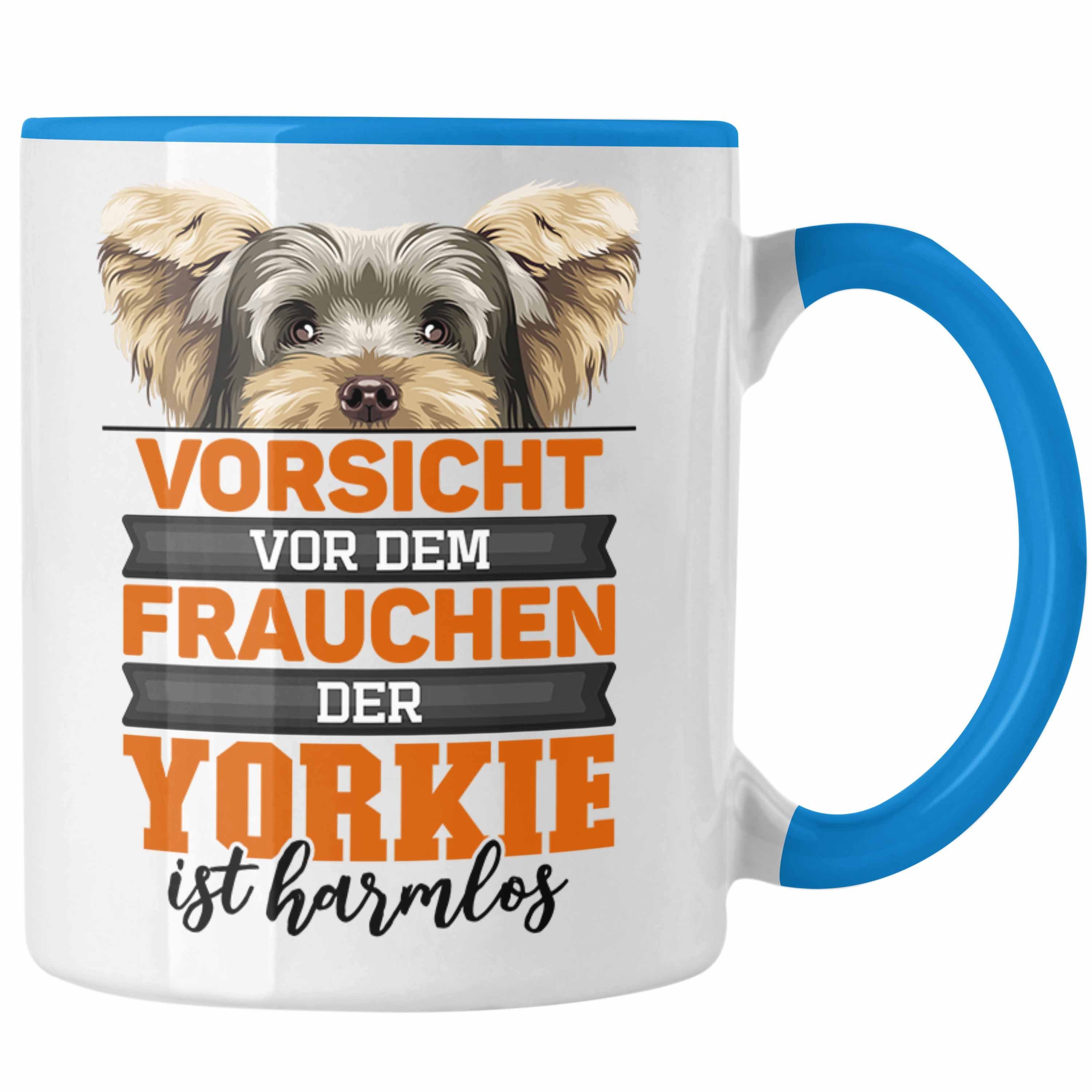 Trendation Tasse Yorkie-Besitzer Geschenk Tasse Hund Kaffee-Becher Yorkie Liebhaber Ges Blau