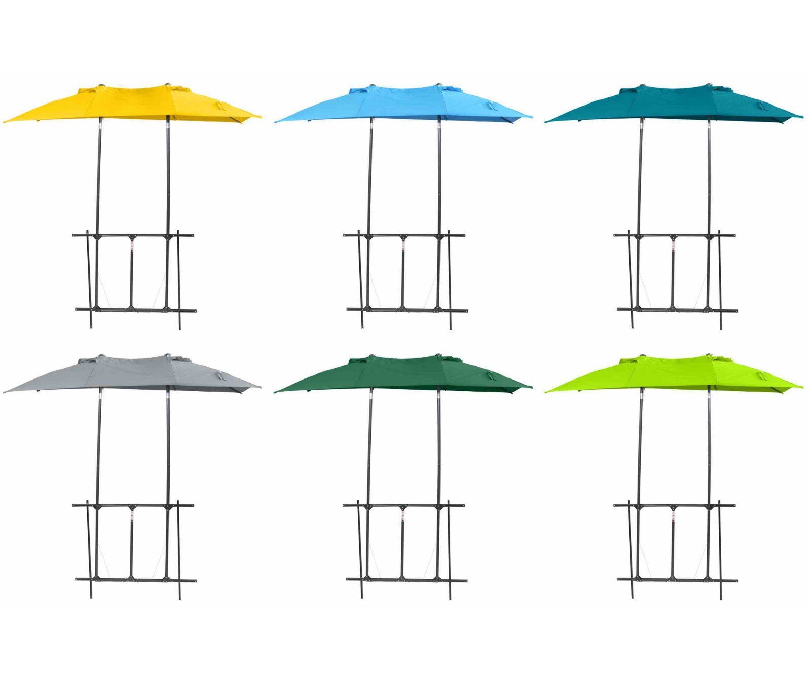 Siena Garden Sonnenschirm Twinsoll Doppel Balkonschirm für Geländer