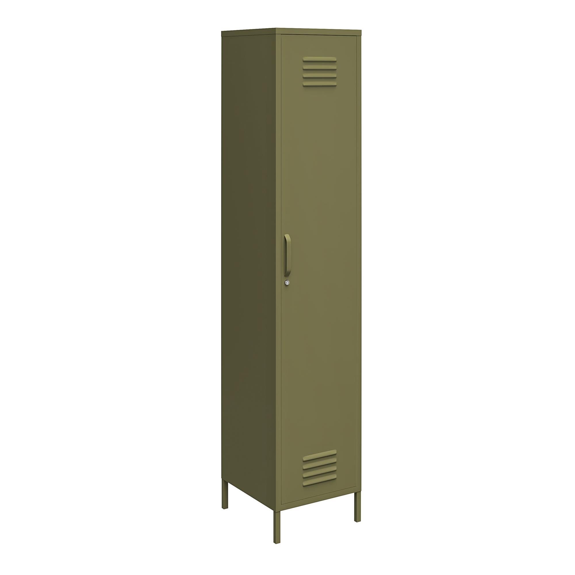 loft24 Spind Bradford Metallschrank, Kleiderschrank, Retro Design, Höhe 185 cm olivegrün
